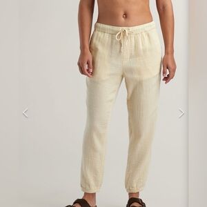 Carve Designs Calista double gauze muslin joggers burnt orange